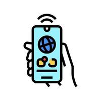 illustrazione vettoriale dell'icona del colore dell'app mobile di comunicazione Internet