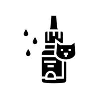 colliri per l'illustrazione vettoriale dell'icona del glifo del gatto