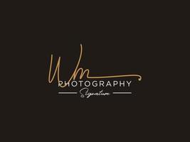 lettera wm firma logo modello vettoriale