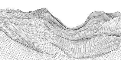 banner di paesaggio wireframe vettore