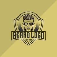 barba uomo logo design illustrazione vettoriale