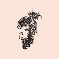 barba uomo logo design illustrazione vettoriale