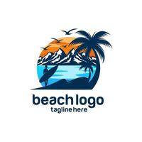 modello vettoriale del logo della spiaggia