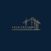 design del logo dell'architettura, modello di progettazione del marchio della società di costruzioni vettoriali. modello di logo vettoriale architetto e costruzione