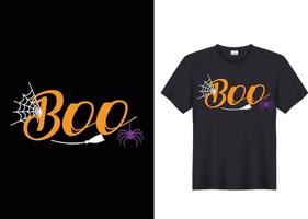 boo halloween t-shirt design vettore