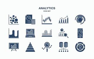 grafico e set di icone di analisi dei dati vettore