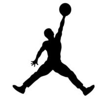 giocatore dell'atleta che tiene pallacanestro che allunga le gambe silhouette illustrazione formazione gioco sport vettore