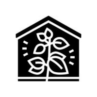 illustrazione vettoriale dell'icona del glifo della costruzione di una casa ecologica