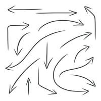 freccia nera disegnata a mano. set di elementi per la progettazione grafica. illustrazione vettoriale