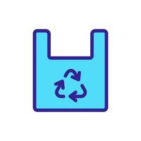 illustrazione del contorno vettoriale dell'icona del riciclaggio della plastica