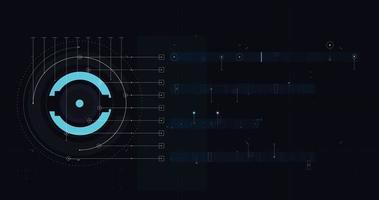 modello hud fui per widescreen senza testo, elementi di design futuristici. elementi di messa a fuoco dell'hud. disegno fantascientifico. collezione fui, mirino collimatore militare, set hud vettoriale