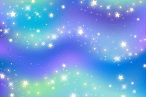 sfondo blu galassia con stelle. universo sfumato e spazio. mare ondulato astratto o acqua dell'oceano con glitter. illustrazione futuristica astratta di vettore.