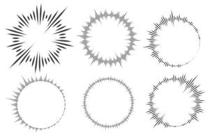 equalizzatore audio musicale circolare. onde audio circolari. simbolo radiale astratto della radio e del volume della voce. illustrazione vettoriale. vettore