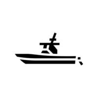 illustrazione vettoriale dell'icona del glifo della barca della console centrale