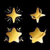 raccolta di vettore di stelle dorate lucide