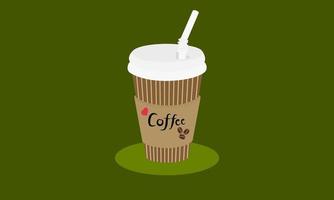 tazze da caffè in plastica da bere con coperchi marroni e cannucce. mockup di tazza di caffè in carta. vettore