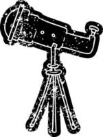 icona del grunge disegno di un grande telescopio vettore