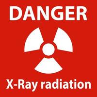 segnale di pericolo radiazioni a raggi x su sfondo bianco vettore