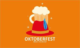 lo sfondo realistico del festival della birra dell'oktoberfest può essere utilizzato per il modello del poster vettore