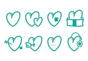Set di icone del cuore vettore
