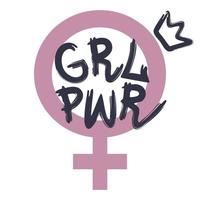 slogan girl power e genere femminile simbolo illustrazione vettoriale