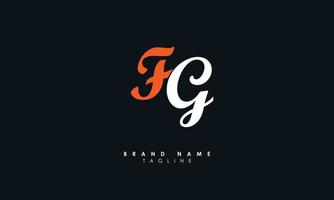 alfabeto lettere iniziali monogramma logo fg, gf, f e g vettore