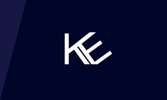 alfabeto lettere iniziali monogramma logo ke, ek, k ed e vettore