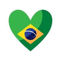bandiera brasiliana nel cuore vettore