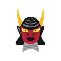 maschera da samurai giapponese vettore
