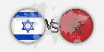 concetto di bandiere israele vs marocco. illustrazione vettoriale. vettore