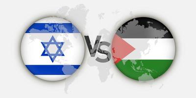 concetto di bandiere israele vs palestina. illustrazione vettoriale. vettore