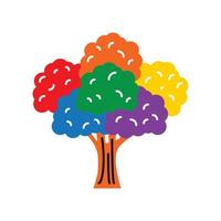 fogliame arcobaleno dell'albero vettore