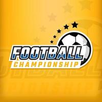 design del logo del testo sportivo di calcio vettore