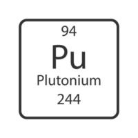 simbolo del plutonio. elemento chimico della tavola periodica. illustrazione vettoriale. vettore