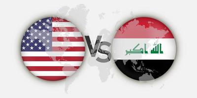 concetto di bandiere usa vs iraq. illustrazione vettoriale. vettore