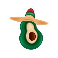 avocado messicano con cappello vettore