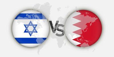 concetto di bandiere israele vs bahrain. illustrazione vettoriale. vettore