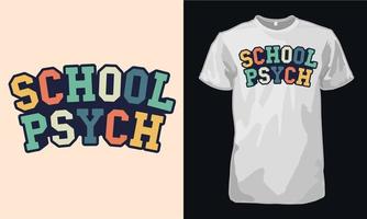 t-shirt retrò da psicologo scolastico vettore