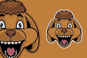 testa di cane mascotte illustrazione vettoriale stile cartone animato