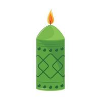 decorazione candela verde vettore