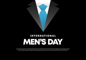 poster di banner di sfondo del giorno degli uomini con abito fresco e cravatta blu vettore