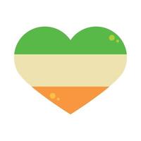 cuore bandiera irlanda vettore