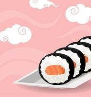 poster di cibo giapponese sushi vettore