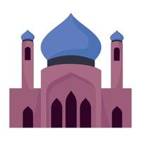 facciata della moschea viola vettore
