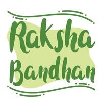 scritta verde raksha bandhan vettore