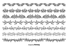 Insieme di bordo di vettore di stile disegnato a mano