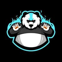 panda mascotte logo design illustrazione vettore