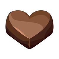 dolce cuore di cioccolato caramella vettore