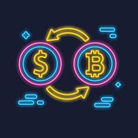 concetto di cambio bitcoin e dollaro vettore