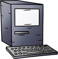 doodle del fumetto di gradiente di un computer e una tastiera vettore